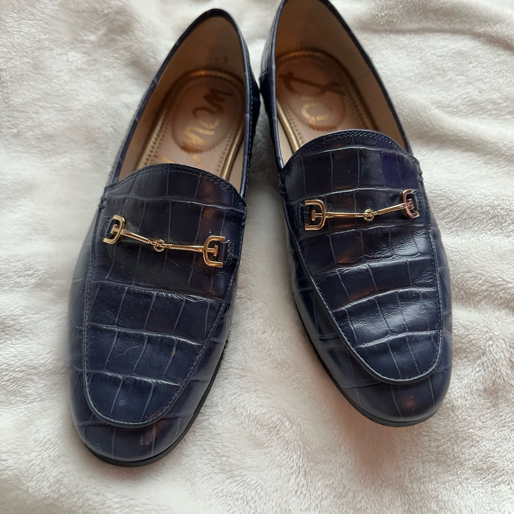 Sam Edelman blue croc loafers 7